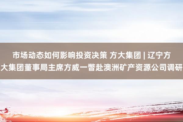 市场动态如何影响投资决策 方大集团 | 辽宁方大集团董事局主席方威一瞥赴澳洲矿产资源公司调研