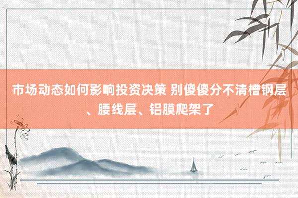 市场动态如何影响投资决策 别傻傻分不清槽钢层、腰线层、铝膜爬架了