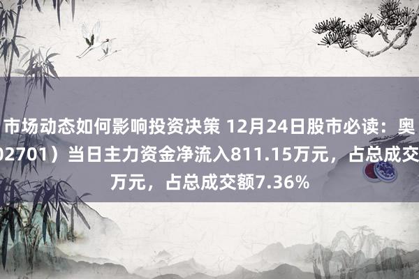 市场动态如何影响投资决策 12月24日股市必读：奥瑞金（002701）当日主力资金净流入811.15万元，占总成交额7.36%