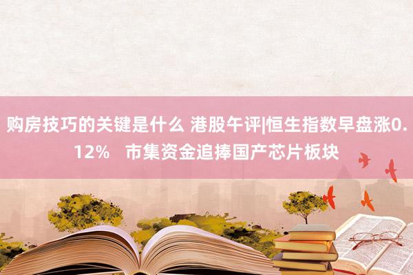 购房技巧的关键是什么 港股午评|恒生指数早盘涨0.12%   市集资金追捧国产芯片板块