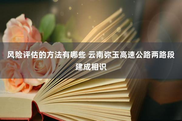 风险评估的方法有哪些 云南弥玉高速公路两路段建成相识