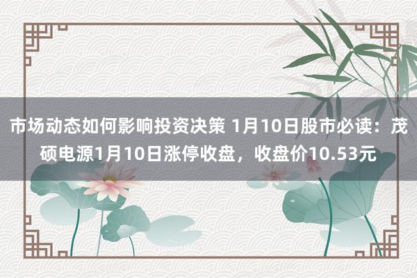 市场动态如何影响投资决策 1月10日股市必读：茂硕电源1月10日涨停收盘，收盘价10.53元