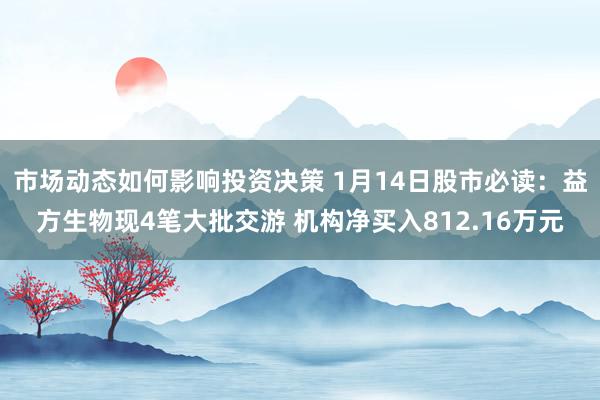 市场动态如何影响投资决策 1月14日股市必读：益方生物现4笔大批交游 机构净买入812.16万元