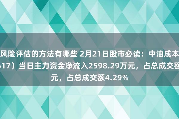 风险评估的方法有哪些 2月21日股市必读：中油成本（000617）当日主力资金净流入2598.29万元，占总成交额4.29%