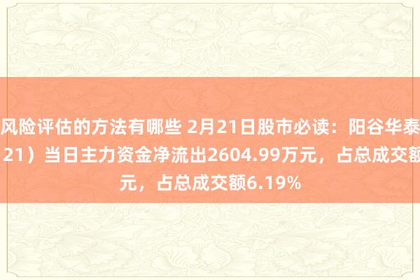 风险评估的方法有哪些 2月21日股市必读：阳谷华泰（300121）当日主力资金净流出2604.99万元，占总成交额6.19%