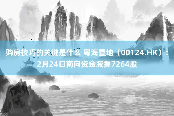 购房技巧的关键是什么 粤海置地（00124.HK）：2月24日南向资金减握7264股